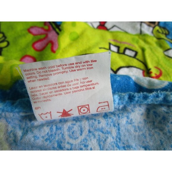 Sponge Bob Extreme Pants Snowboard Twin Size Flannel Top Flat Sheet GUC - Picture 11 of 13